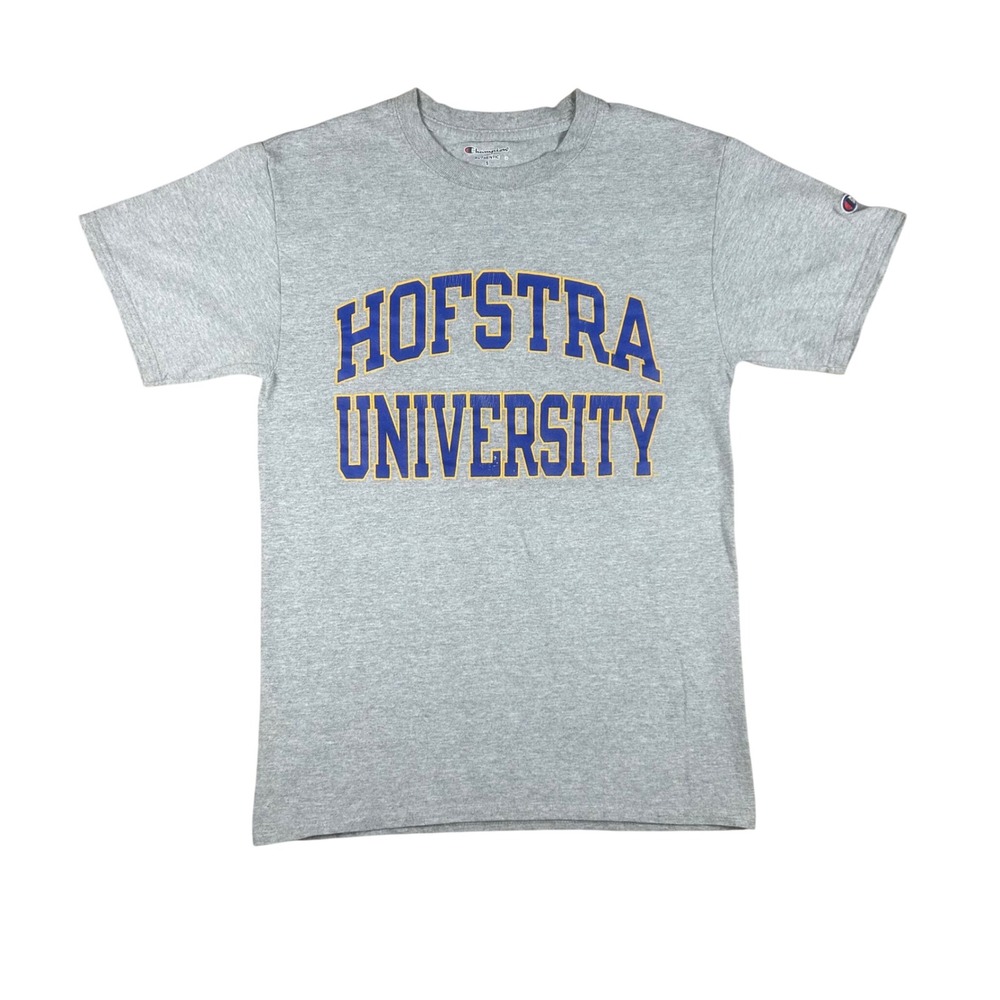 Champion Hofstra University Mens Small Gray Graphic T-Shirt Short Sleeve Tee